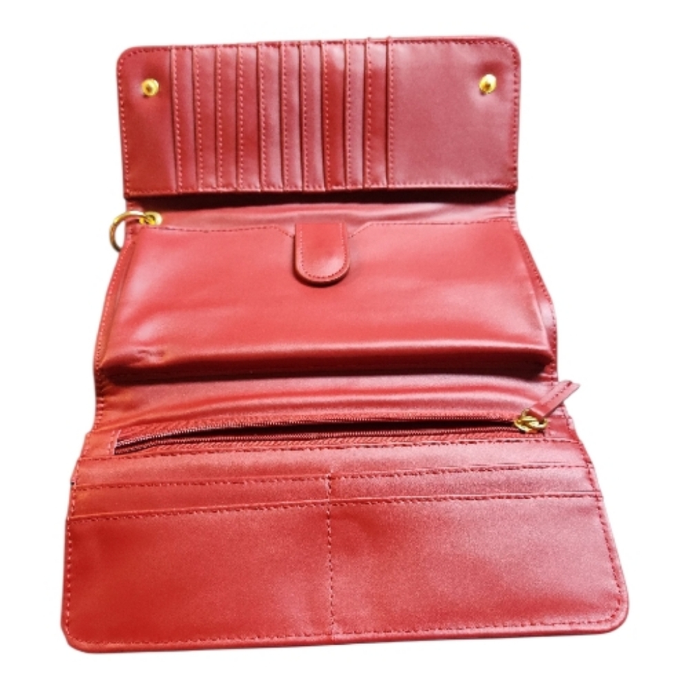 JOY Mangano Leather Double Decker Tote and Trifold Wallet With RFID Protection - Picture 11 of 15